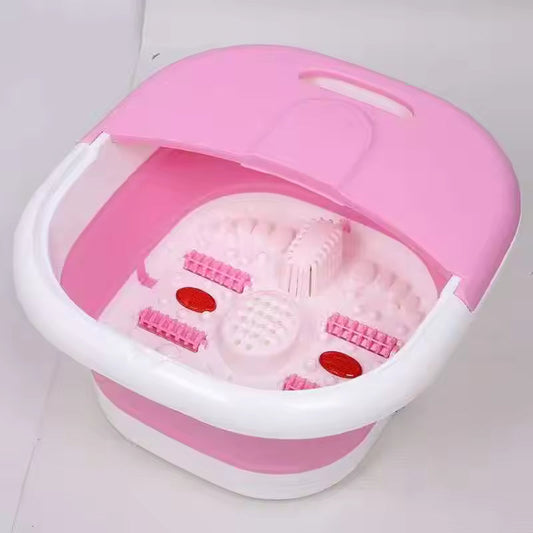 Portable Electric Foldable Foot Soaking Bucket | Collapsible Pedicure Basin Bowl | Spa Bath Foot Massager