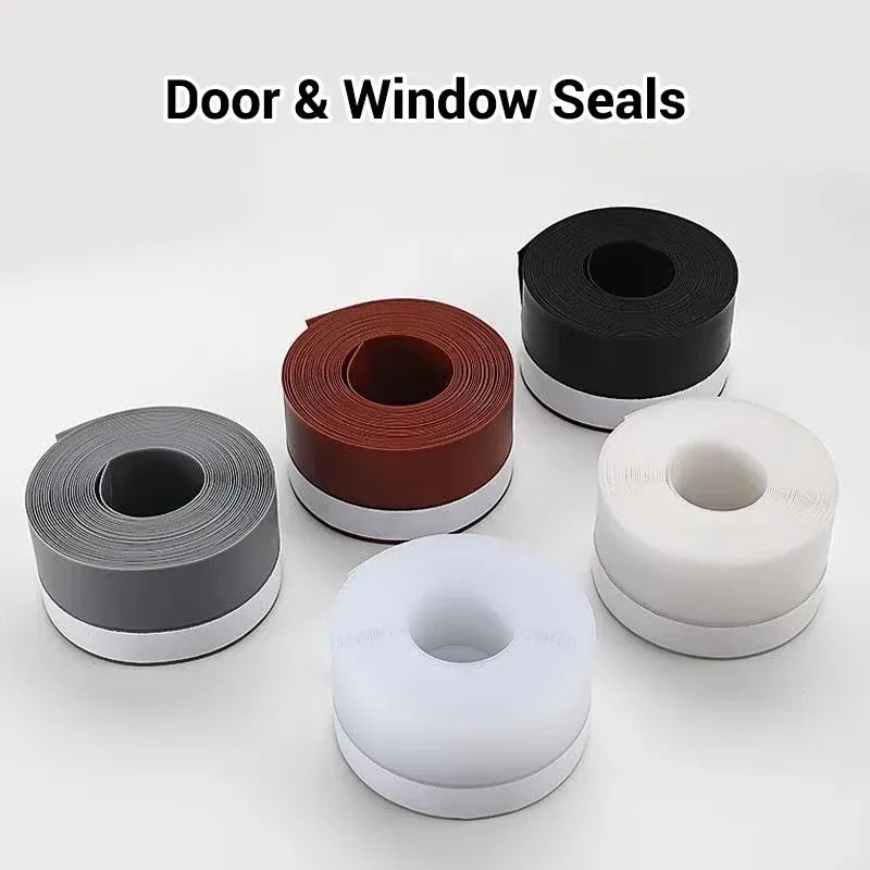 5 Meter Silicone Door Draft Stopper & Window Seal Strip – Weatherproof, Dustproof, Noise Insulation for Doors, Windows & Shower Gaps